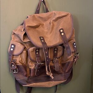 Brown Canvas Backpack